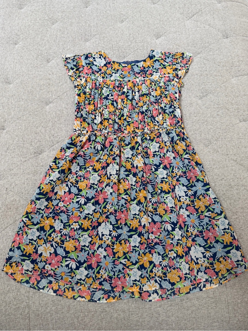 EUC CREWCUTS FLORAL NAVY DRESS SIZE 7